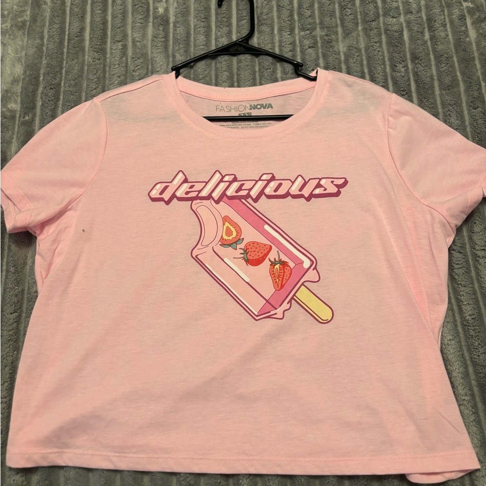Fashion Nova Kids Light Pink 'Delicious' Ice Cream Tee